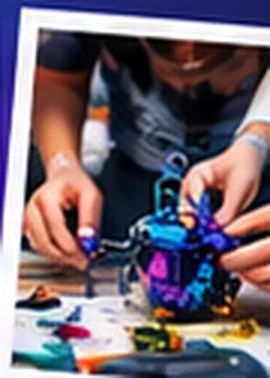Robot üzerinde çalışan ellerin konsept görseli